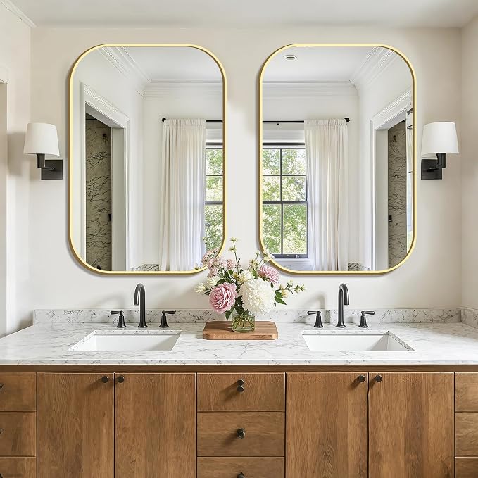 FICTOR Bathroom Vanity Mirror for Wall, 2 Pack 26" x 38" Rectangle Bathroom - Image 3