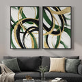 Framed Green Abstract Wall Art Set of 2 by MXART