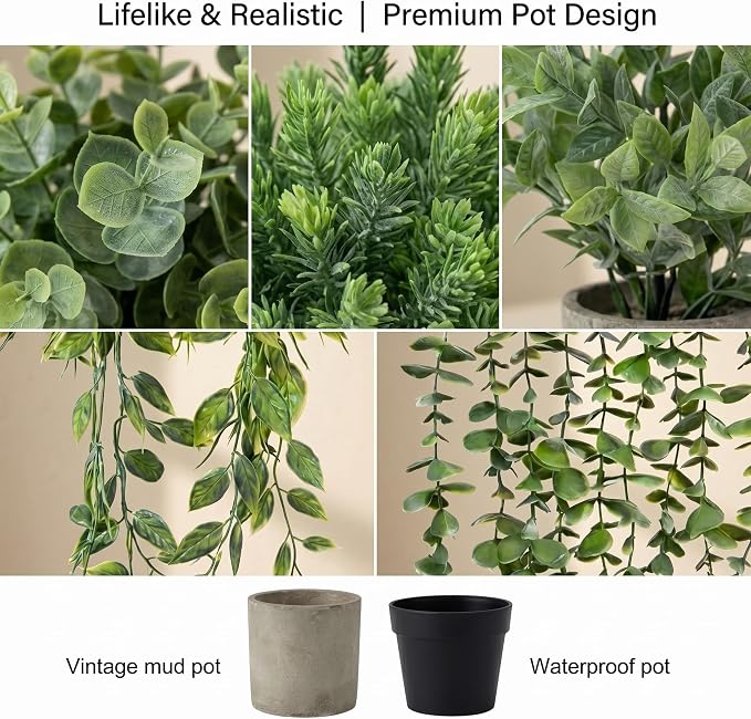 5 pcack Fake Hanging Plants for Wall Home Room Office, Small Fake Plants Decor - Image 6