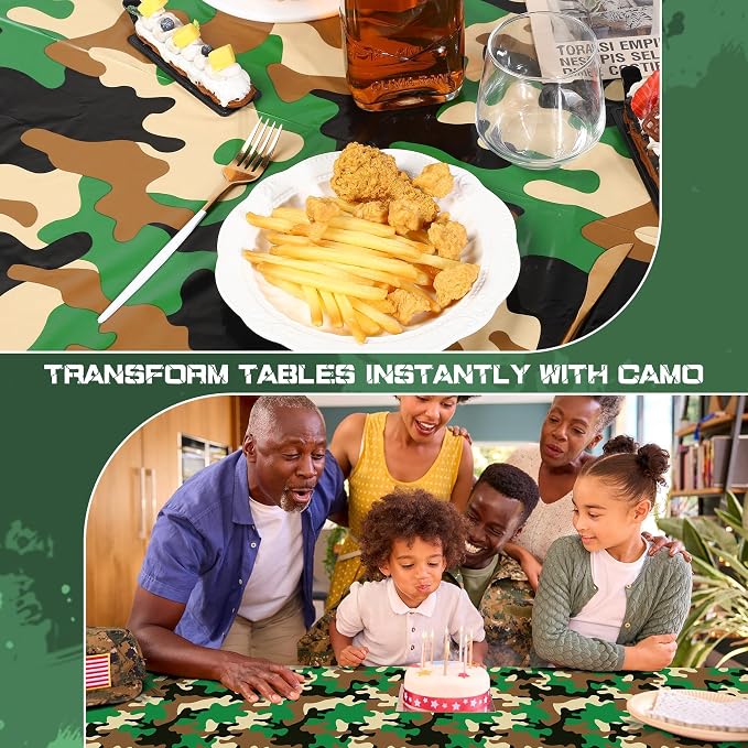 Kochorie 100 Ft x 54 Inch Camo Tablecloth Roll Camouflage Table Cover - Image 6