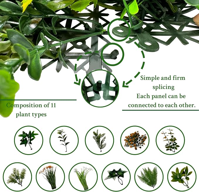 ODTORY Artificial Boxwood Hedges Panels Roll:54'' x 120'' UV-Anti Faux - Image 3