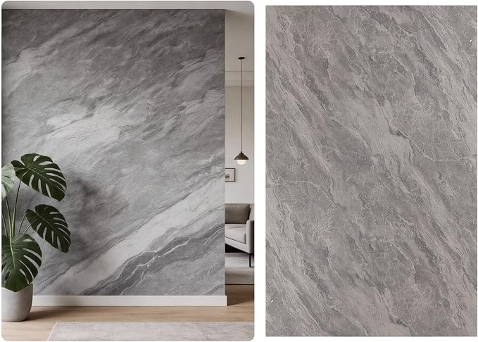 3D Wall Panels - 4PCS 47.2"x23.6" Faux Stone Wall Covering - MCM Modified Clay by NAMAII