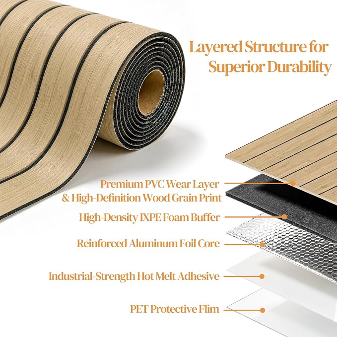 VEELIKE Tan Birch Wood Slat Wall Panels Peel and Stick Decorative Faux Wood - Image 8