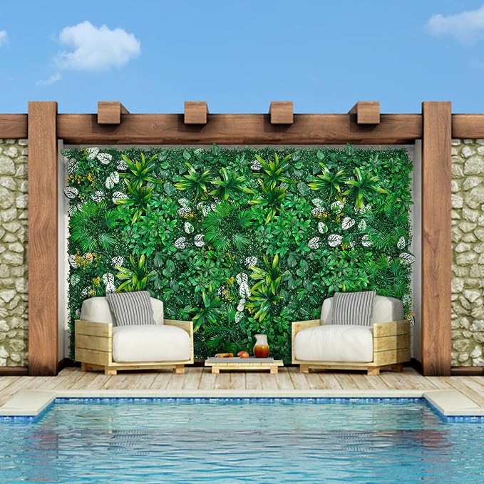 Grooy Artificial Hedge Grass Wall, Boxwood Panels 40"x120", UV Protected - Image 3