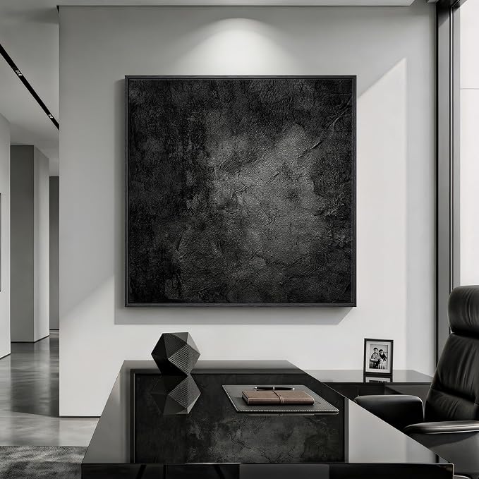 Extra Large Framed Black Abstract Wall Art - Image 3