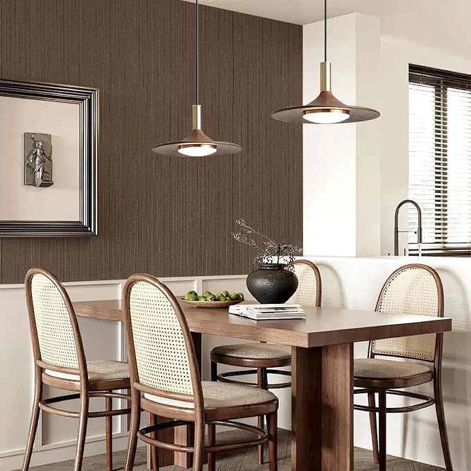 Brown Grasscloth Peel and Stick Wallpaper Vintage Texture Removable Waterproof - Image 5