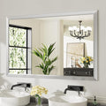55x36 Inch Brushed Silver Bathroom Mirror by Briivuemodernmirrors