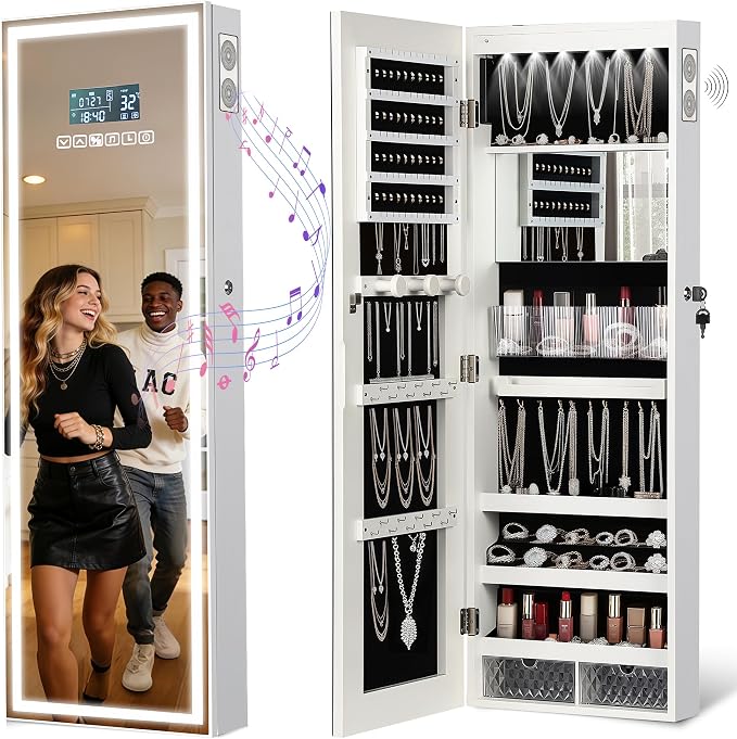 LED Mirror Jewelry Cabinet by chaoguan