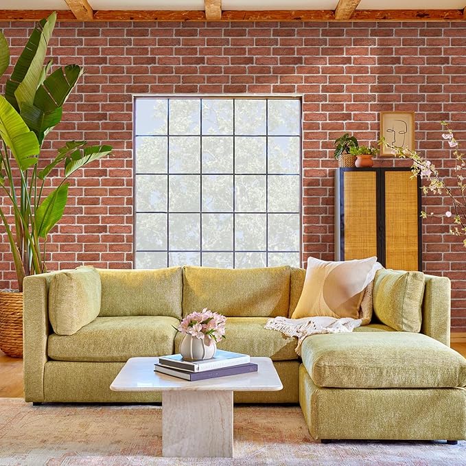 COMSTICKC 3D Red Faux Brick Wall Panel Peel and Stick, Not Real Tile, Small - Image 6