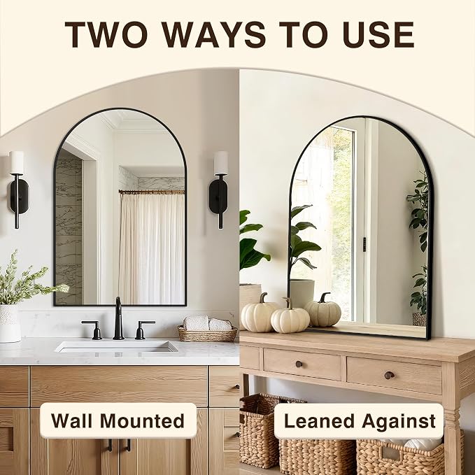 Vanity Bathroom Mirror for Wall, 2 Pack 30"x20" Arched Bathroom Mirror for Over - Image 6