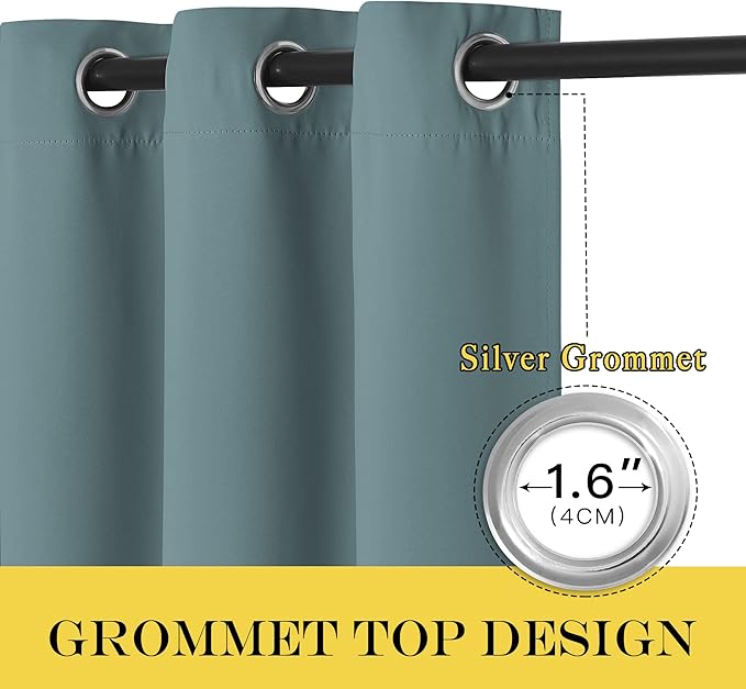 NICETOWN Sliding Glass Door Curtain 120 inches Long, Grommet Room Darkening - Image 3