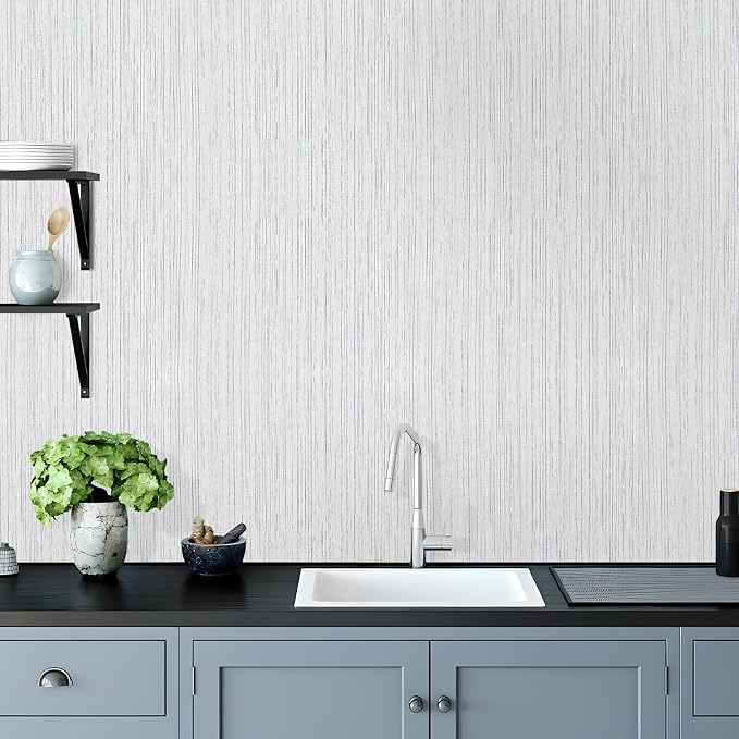 Beige Grey Grasscloth Peel and Stick Wallpaper 15.74" X 118.11" Boho Textured - Image 7