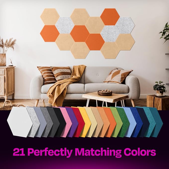 Acoustic Panels 12-Pack Soundproof Wall Panels 14"X12.1"X0.4" Sound Panels High - Image 5