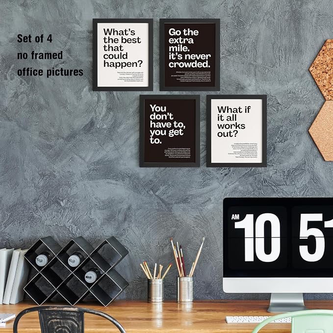 DSHFG Motivational Office Wall Art Decor Prints Set of 4, 8x10 Unframed - Image 5