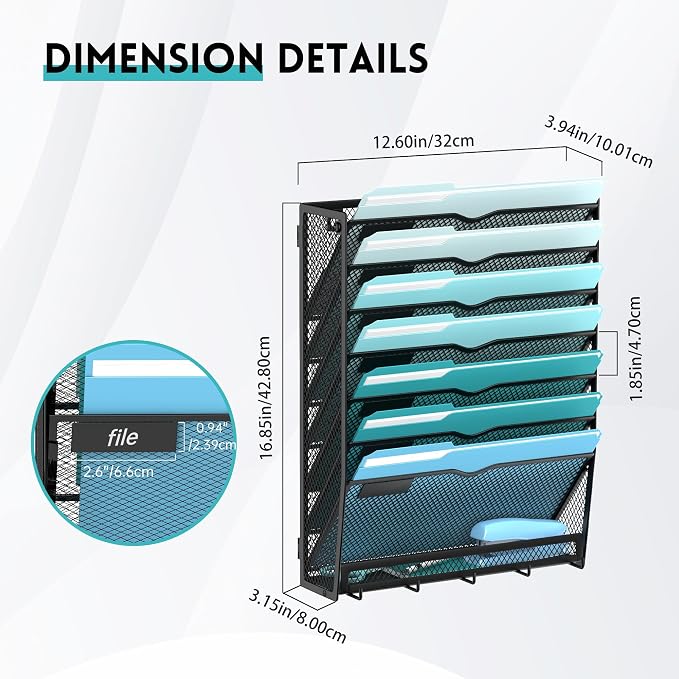 8-Tier Hanging Wall File Organizer - Image 2