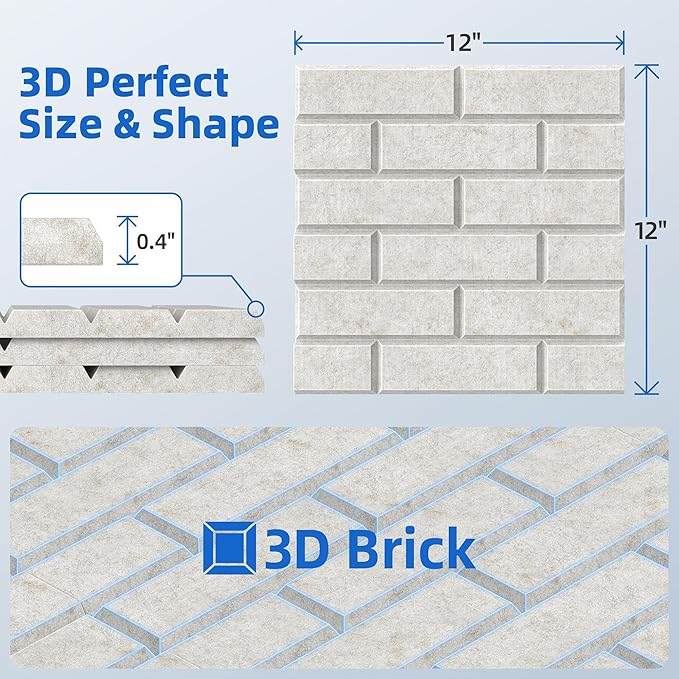 20 Pack Acoustic Panels with Self Adhesive, Soundproof Wall Panels, Brick Sound - Image 5