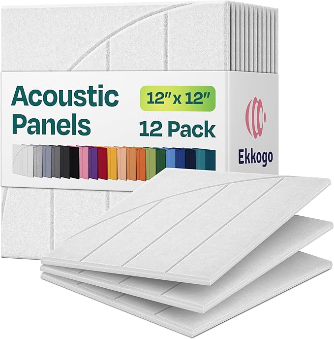 Acoustic Panels 12-Pack Soundproof Wall Panels 12"x12"x0.4" Decorative Sound by EkkogoAcousticPanels