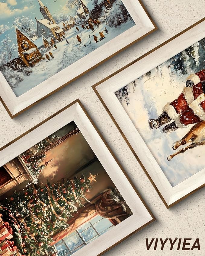 VIYYIEA Winter Framed Wall Art for Living Room, Christmas Tree Canvas Prints - Image 5