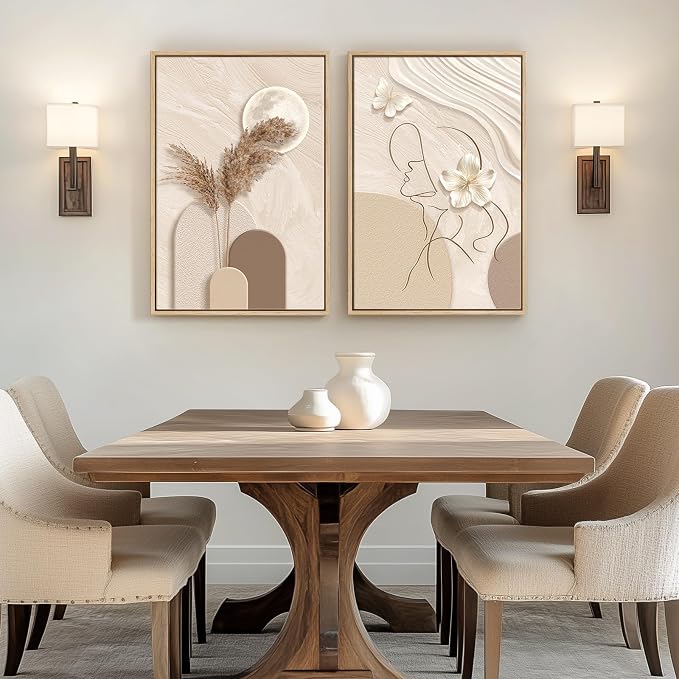 Framed Neutral Abstract Wall Art - Image 8