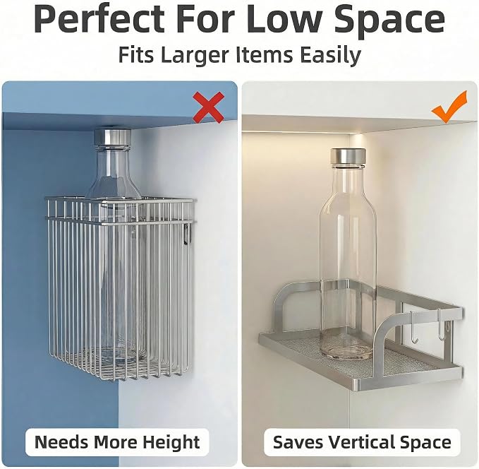 PUSDON 2-Pack Wide Hollowout Shower Caddy & Spice Rack, Wall Mount Bathroom - Image 5