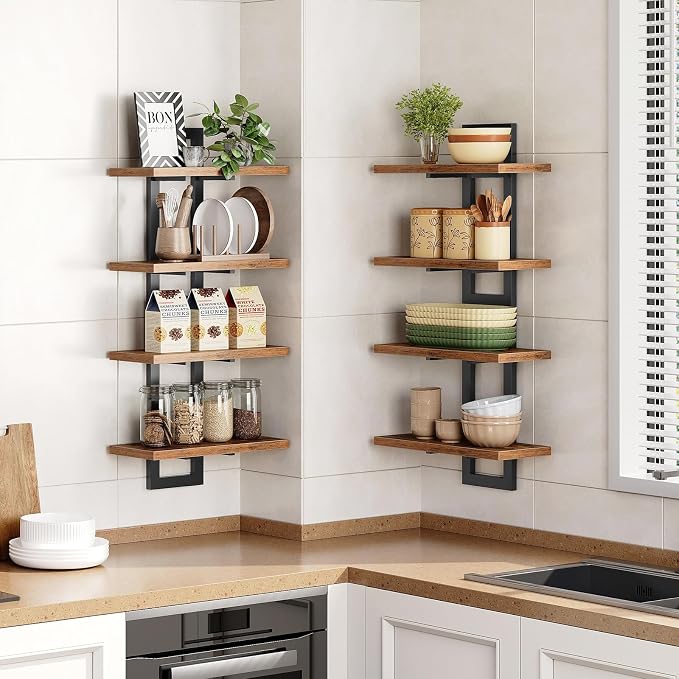 HOOBRO Floating Shelves, 15 Inch Wall Shelf Set of 4, Wall Mounted Storage - Image 4