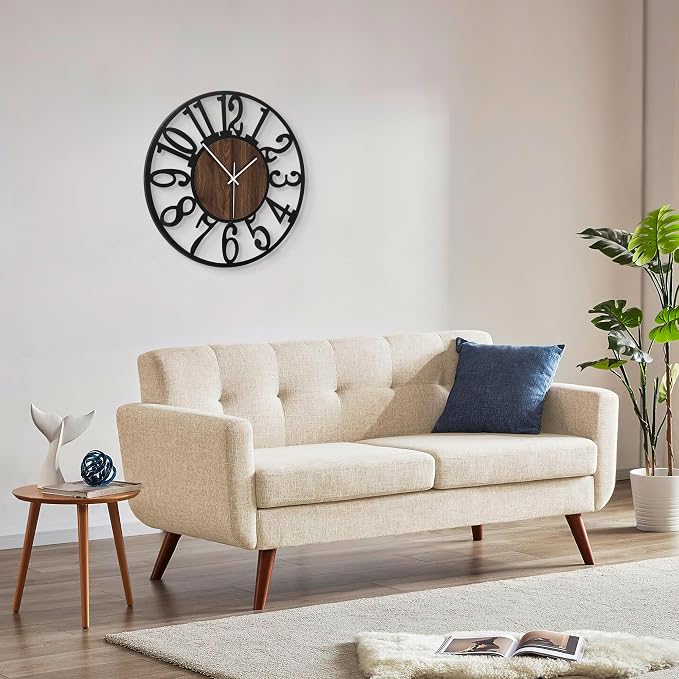 LEIKE Large Wall Clock 20'' Lighted Rustic Wood Clock - Image 7
