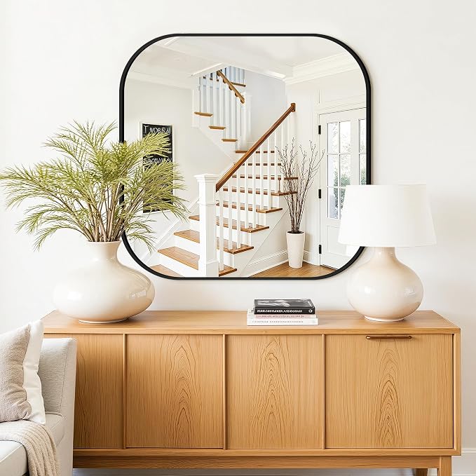 Bathroom Mirror for Wall, HD Reflection Shatterproof Square Mirror for Living - Image 7