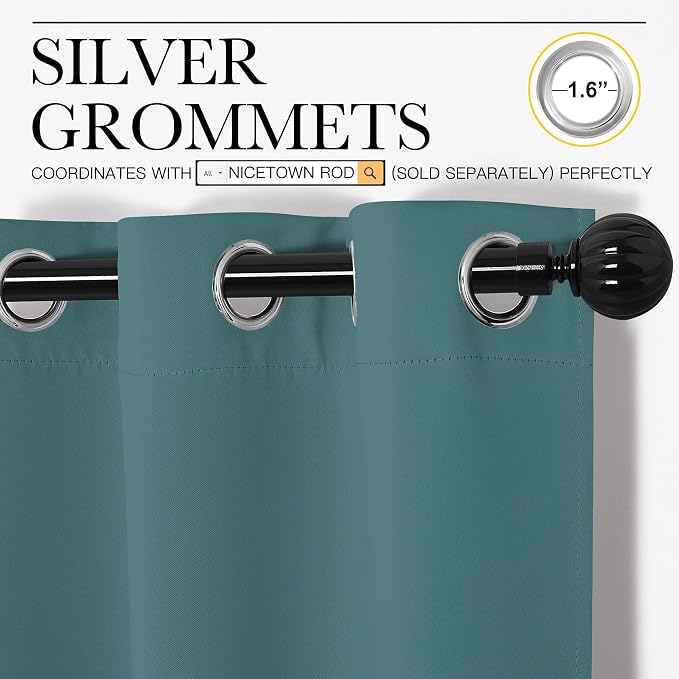 NICETOWN Thermal Insulated Solid Grommet Blackout Curtains/Drapes/Panels - Image 3