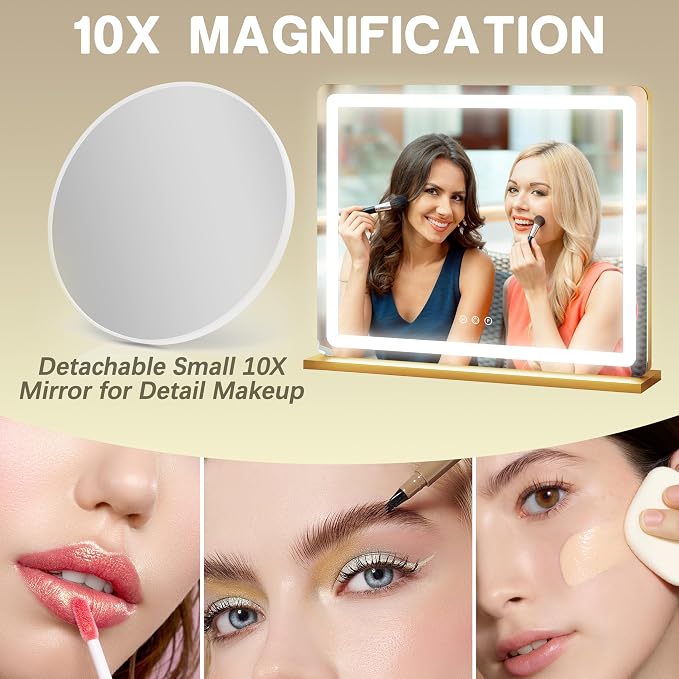 ROLOVE 23"x18" Gold Vanity Mirror - Image 5