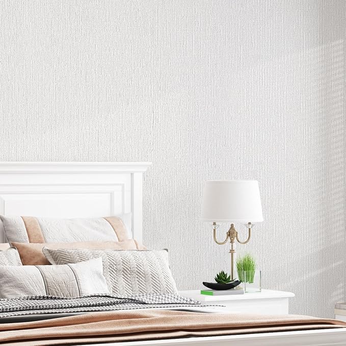 FUKU MON Cream White Grasscloth Wallpaper Peel and Stick 24" x 394" Thickened - Image 3