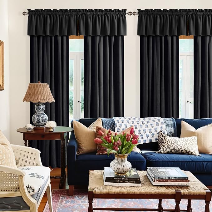 NICETOWN Black Velvet Blackout Curtains 96 inch Long - Image 4
