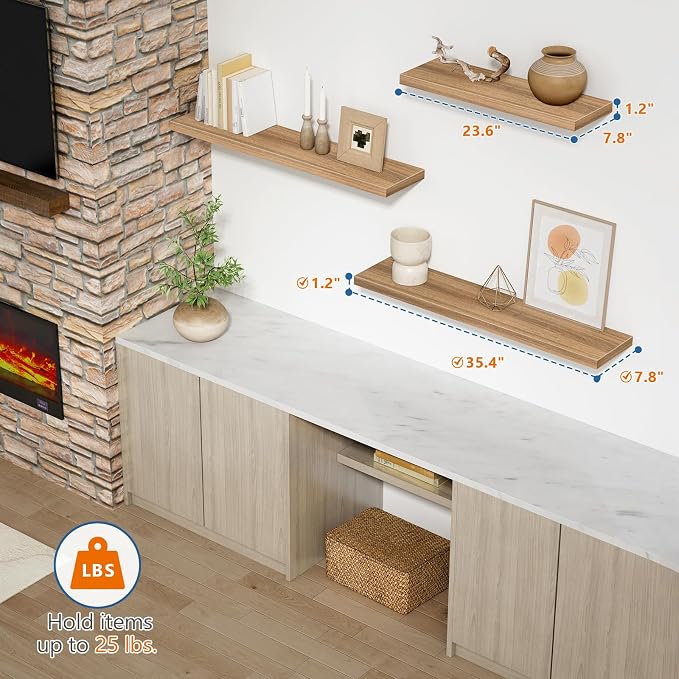 Harwaya Light Wood Floating Shelves - Image 2
