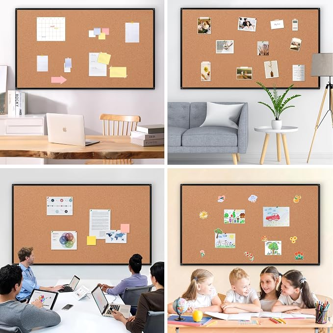 Extra Large Cork Bulletin Board 96" X 48", Wall Mounted Notice Pin Board - Image 7