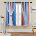XiDi Curtains for Bedroom Decor, Rainbow PinkGreyBlue-52-45 by Addsomecolortolife