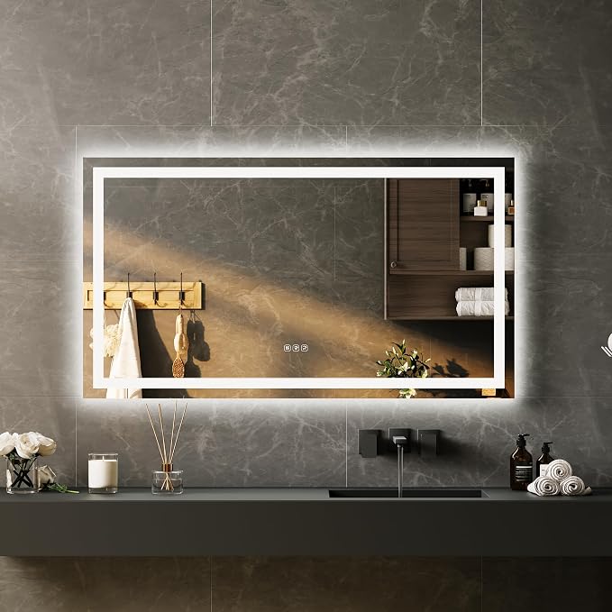 LED Bathroom Mirror 50 x 28 inch, Lighted Bathroom Vanity Mirror - Image 3