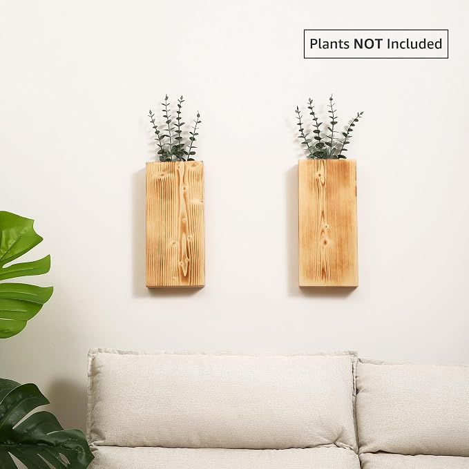 Wood Wall Planter Set of 2, Wood Wall Pocket - Image 3