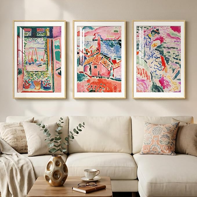 Large Framed Matisse Wall Art for Living Room, Vintage Retro Aesthetic Wall by Cuspin