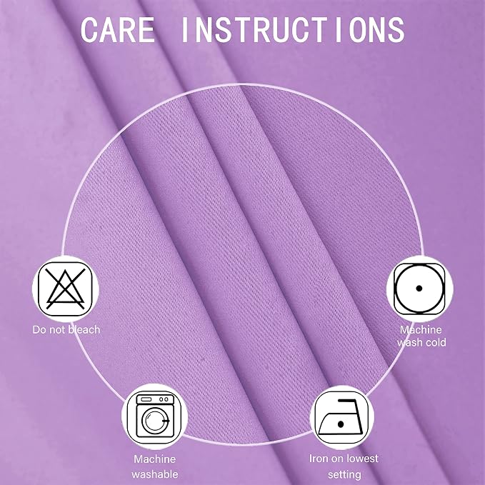 LEMOMO Lavender Blackout Curtains 66 x 63 Inch Length/Set of 2 Curtain - Image 4