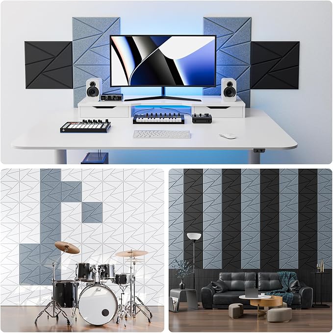 12 Pack Acoustic Panels with Self-Adhesive, Sound Panels High Density, - Image 4