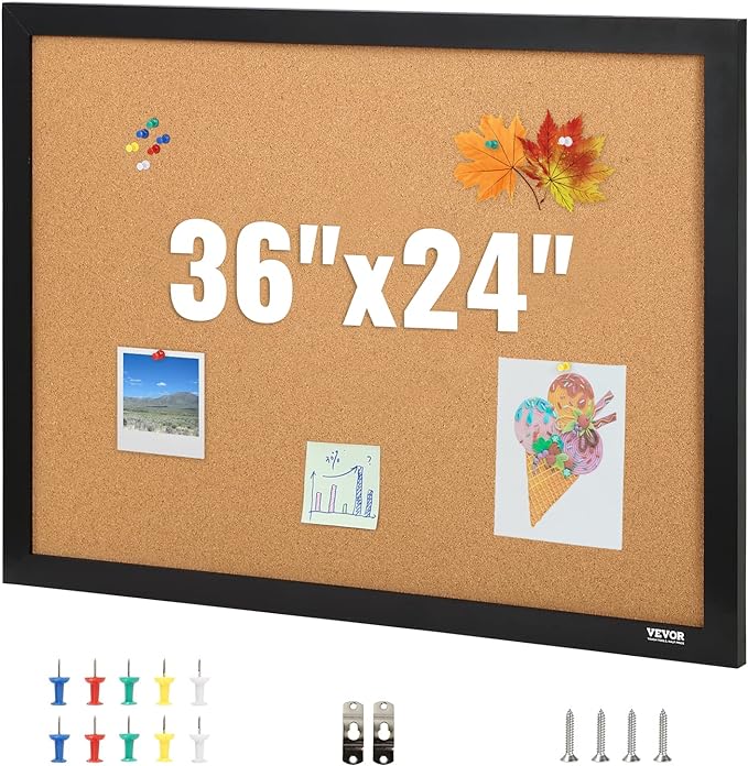 VEVOR 24 x 36 Cork Board, Large Bulletin Board by VEVOR