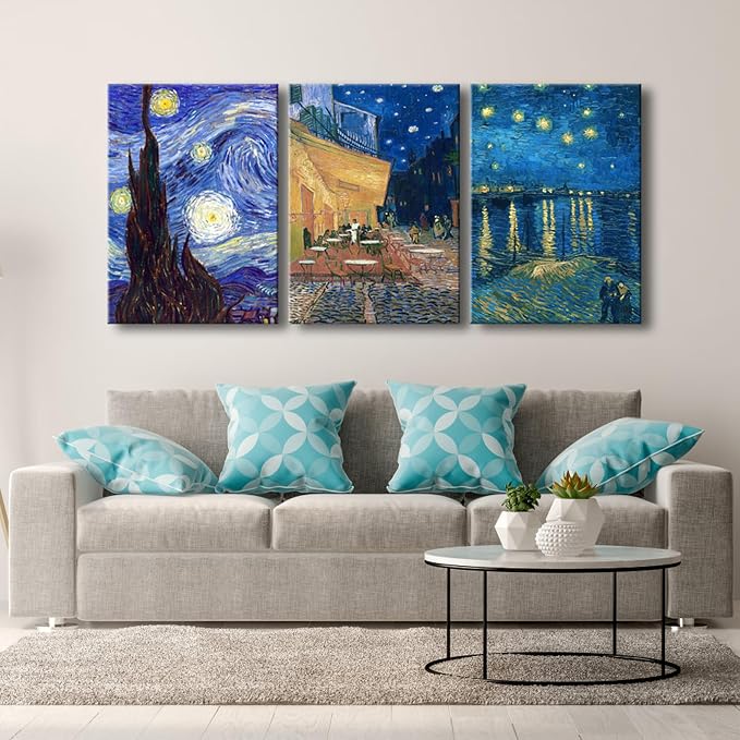 Wieco Art Large 3 Panels Canvas Prints of Vincent Van Gogh Paintings - Image 2