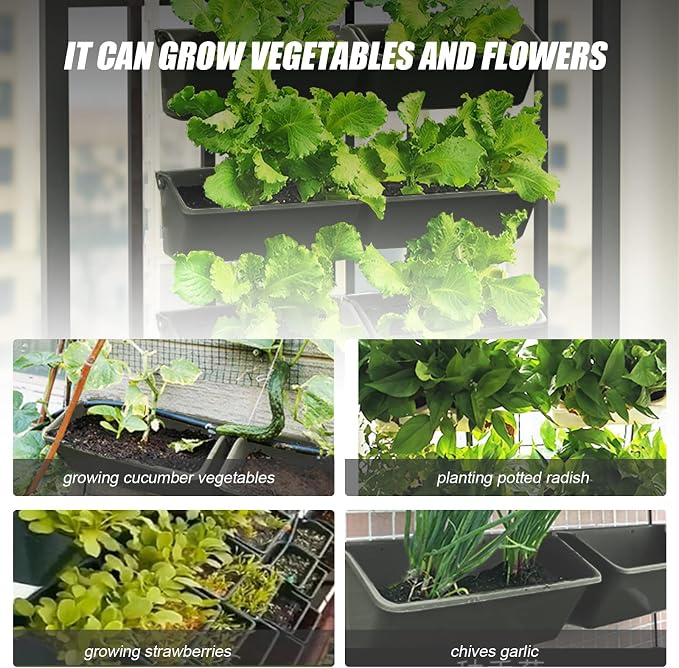 8 Pockets Vertical Garden Wall Planter Raised Beds Hanging Planter Wall Mounted - Image 3