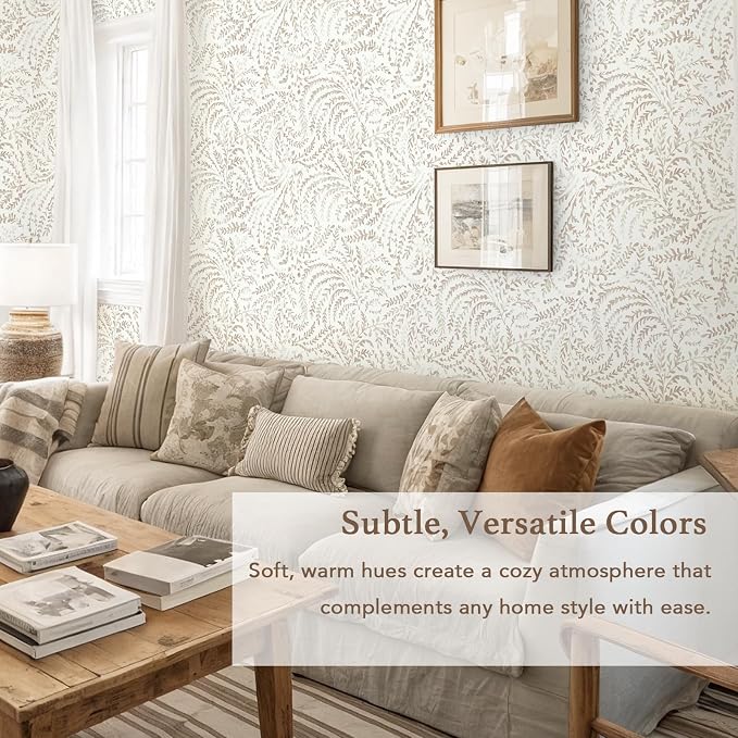 Heroad Peel and Stick Wallpaper Modern Boho Contact Paper Neutral Beige Wall - Image 5