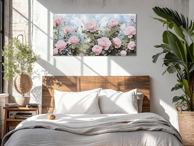 Ardemy Flower Wall Art Canvas Art Wall Decor, Floral Painting Textured Picture - Image 5