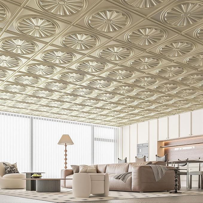 Art3dwallpanels Ceiling Tiles 12 Pack Drop Ceiling Tiles, 24 x 24 Inch High - Image 6