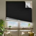 47" W x 54" L 100% Blackout Curtains, Total Darkness No-Drill Black Out Window by ZELMINE