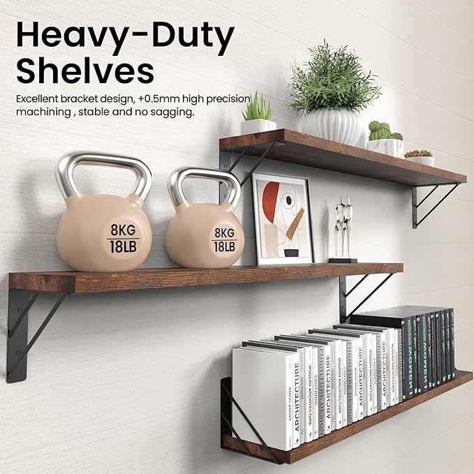 BAYKA Wall Shelves for Bedroom Decor, Floating Shelves for Wall, Display - Image 5