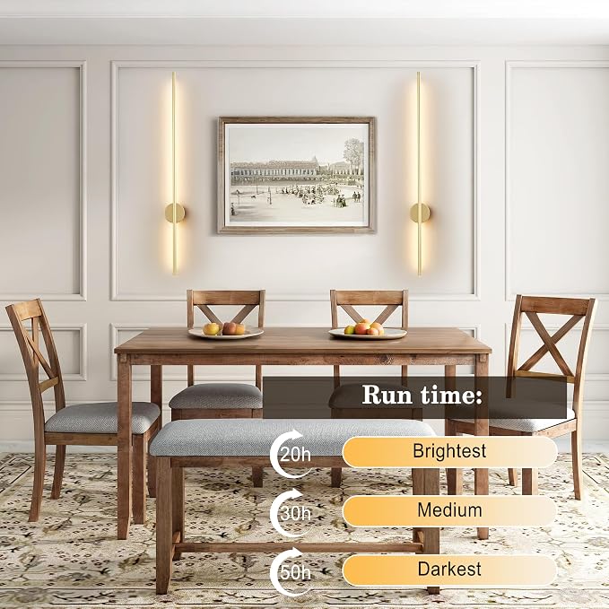 Battery Operated Modern Wall Sconces, Dimmable Wireless Wall Light Set of Two - Image 4