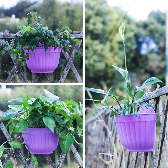 6 Pcs Colorful Resin Wall Hanging Planter Pot Vertical Garden Living Wall Mount - Image 9