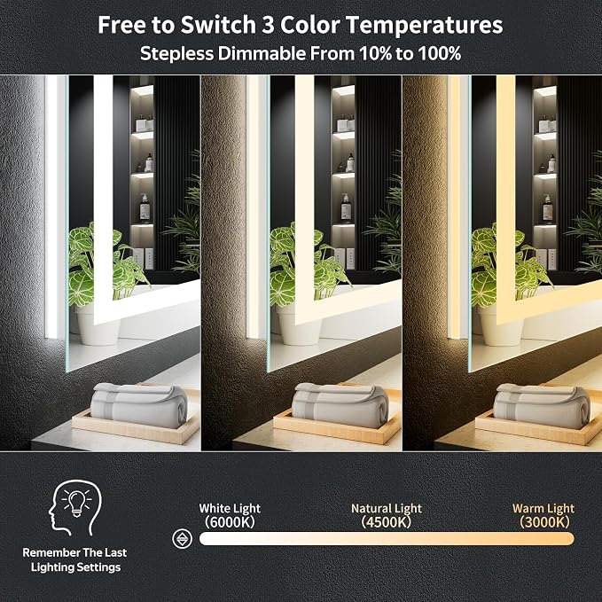 28"x20" LED Bathroom Mirror - Image 7